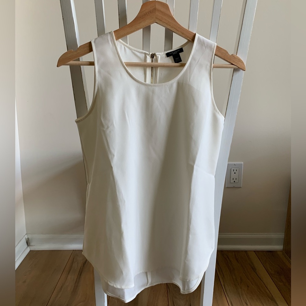Ann Taylor White tank top Petite XSP